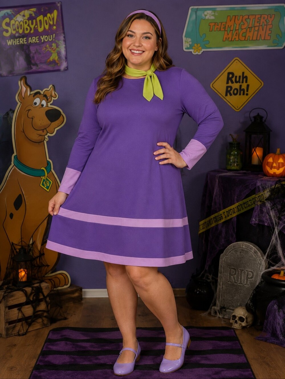 Daphne from Scooby Doo Purple Dress Halloween Costume Women's XL Cosplay EUC
